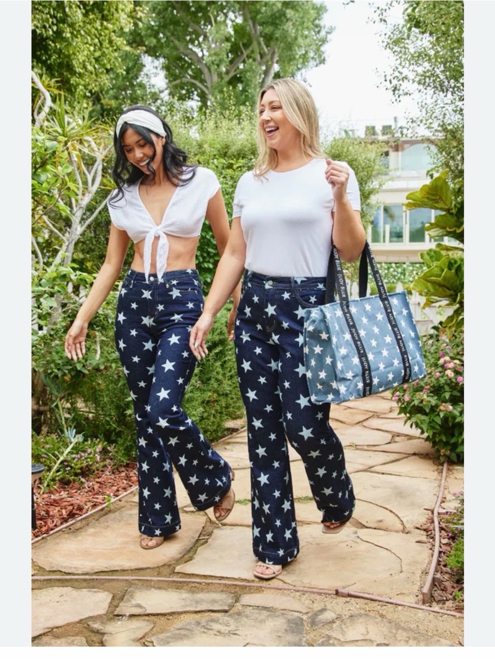 Judy Blue Navy Star-Print Jeans